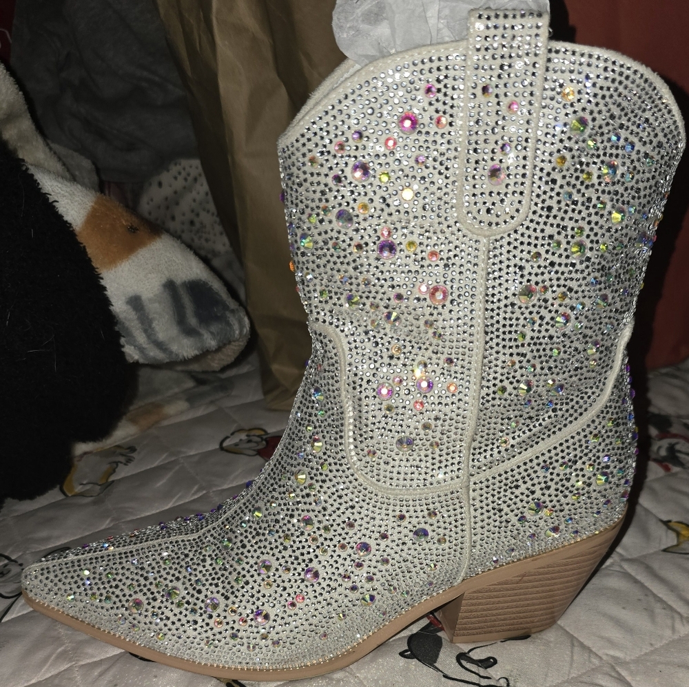Vimitty boots rhinestone glitter